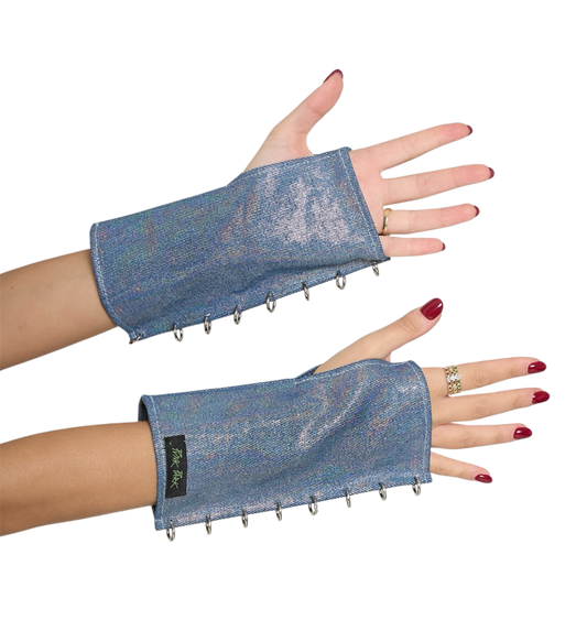 ROCKSTAR Glove - Denim (silver rings)