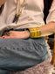 Leather Cuff - Yellow