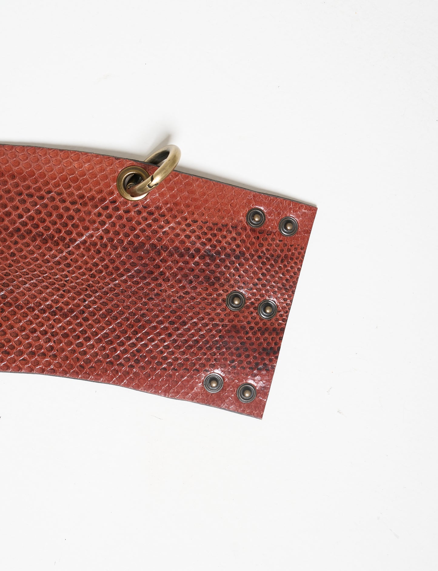 RING Leather cuff - removable ring / Brown