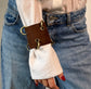 IDOL Cuff - removable rings - double face - brown suade / black leather
