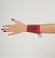 RING Leather cuff - removable ring / Magenta