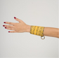 RING Leather cuff - removable ring / Yellow
