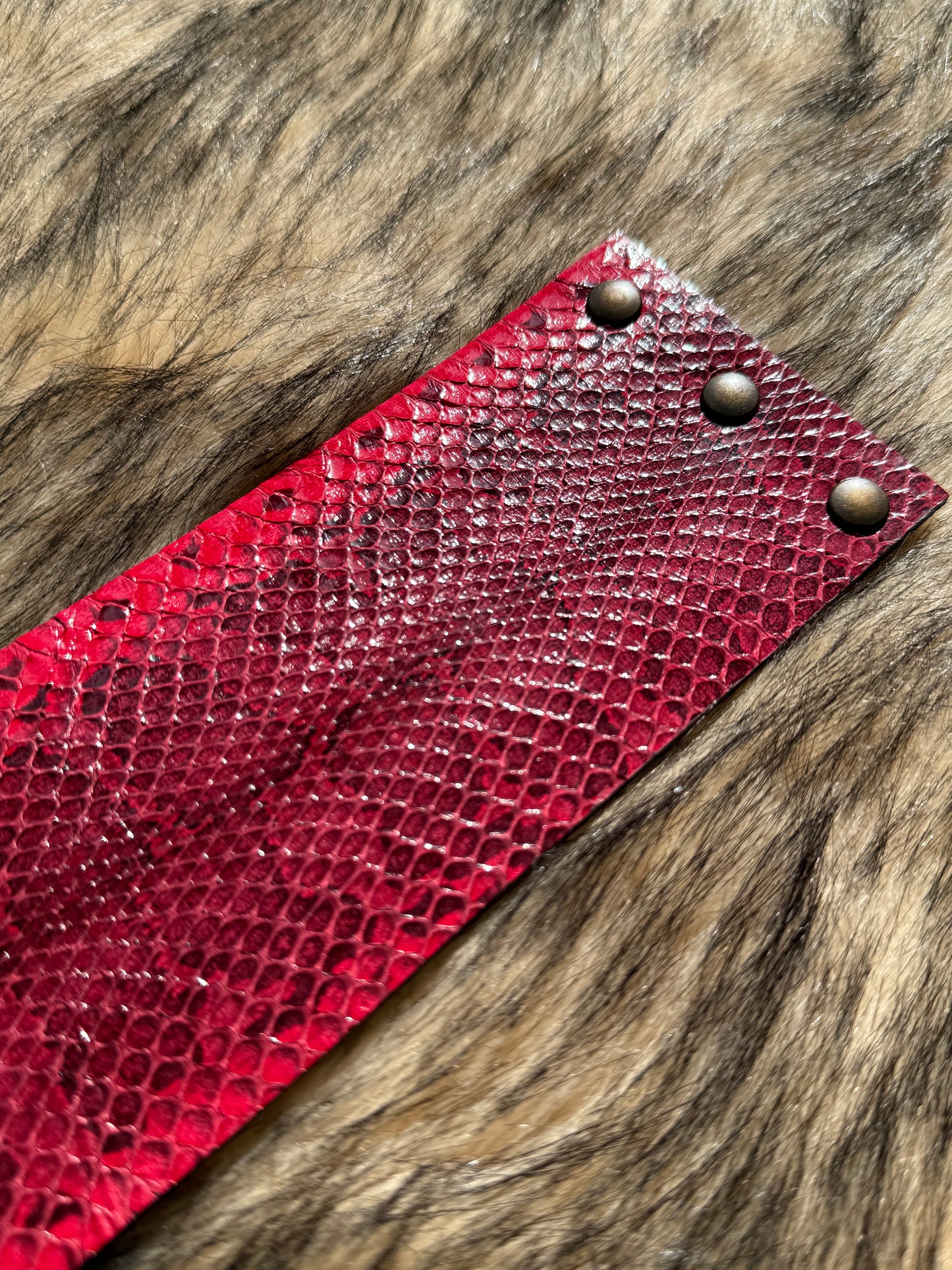 Leather Cuff - Magenta