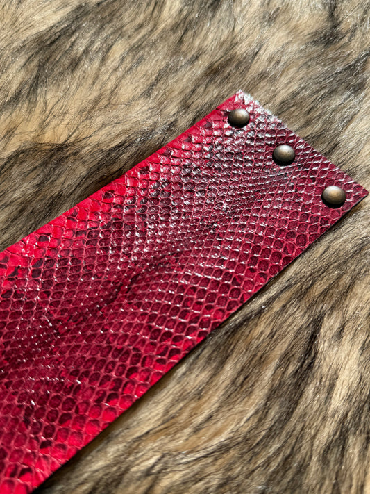 Leather Cuff - Magenta
