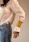 RING Leather cuff - removable ring / Yellow