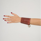 RING Leather cuff - removable ring / Brown