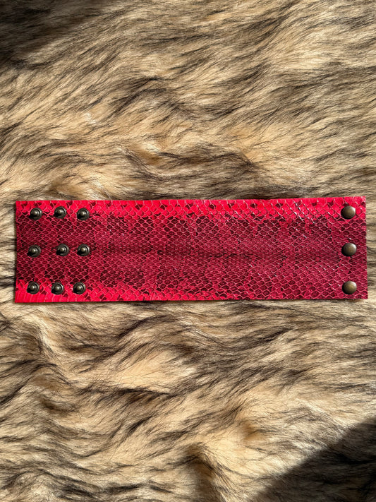 Leather Cuff - Magenta