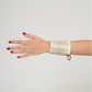 RING Leather cuff - removable ring / White