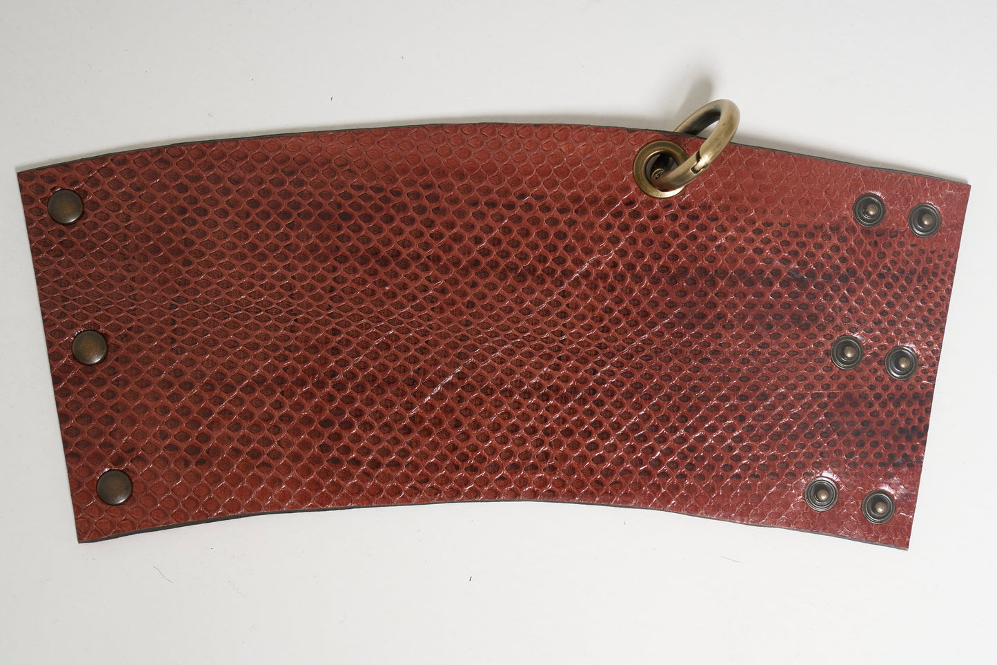 RING Leather cuff - removable ring / Brown