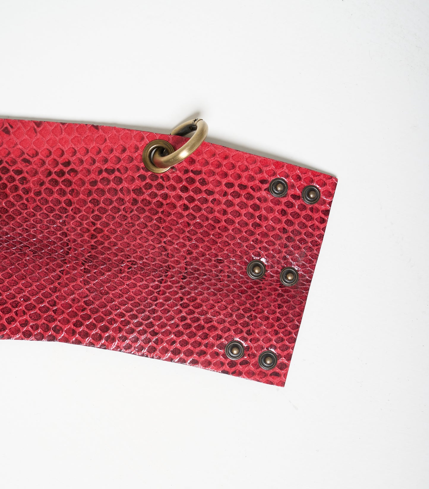 RING Leather cuff - removable ring / Magenta