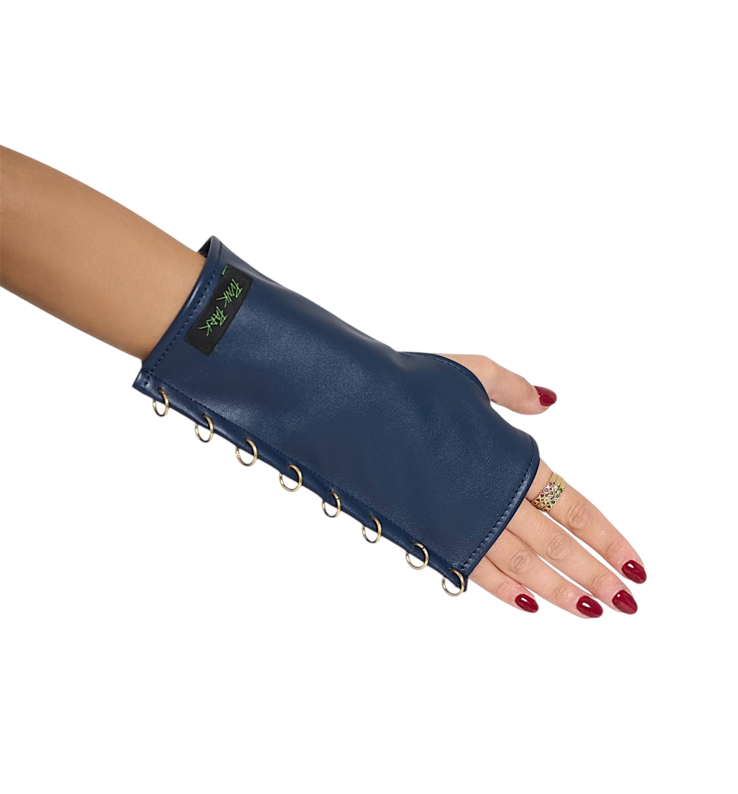 ROCKSTAR Glove - Blue (gold rings)