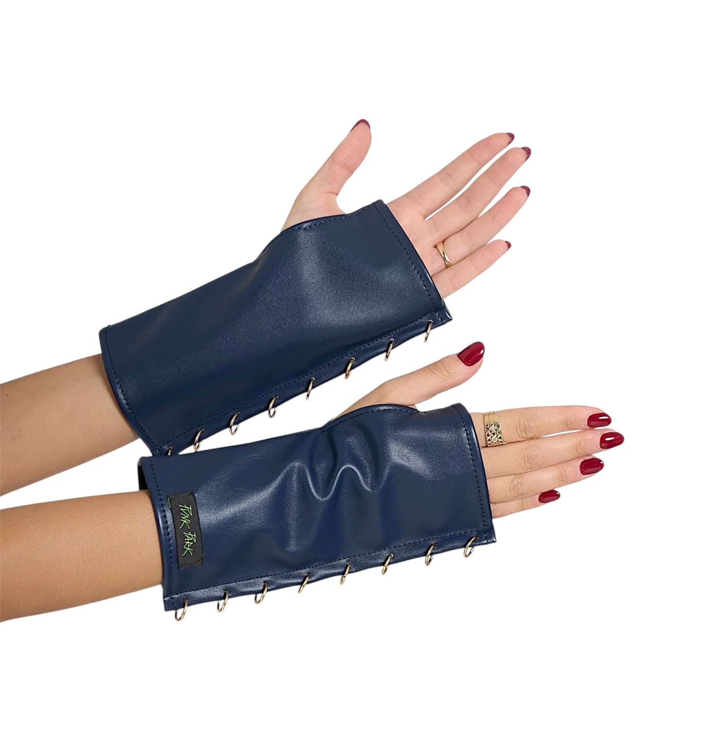 ROCKSTAR Glove - Blue (gold rings)