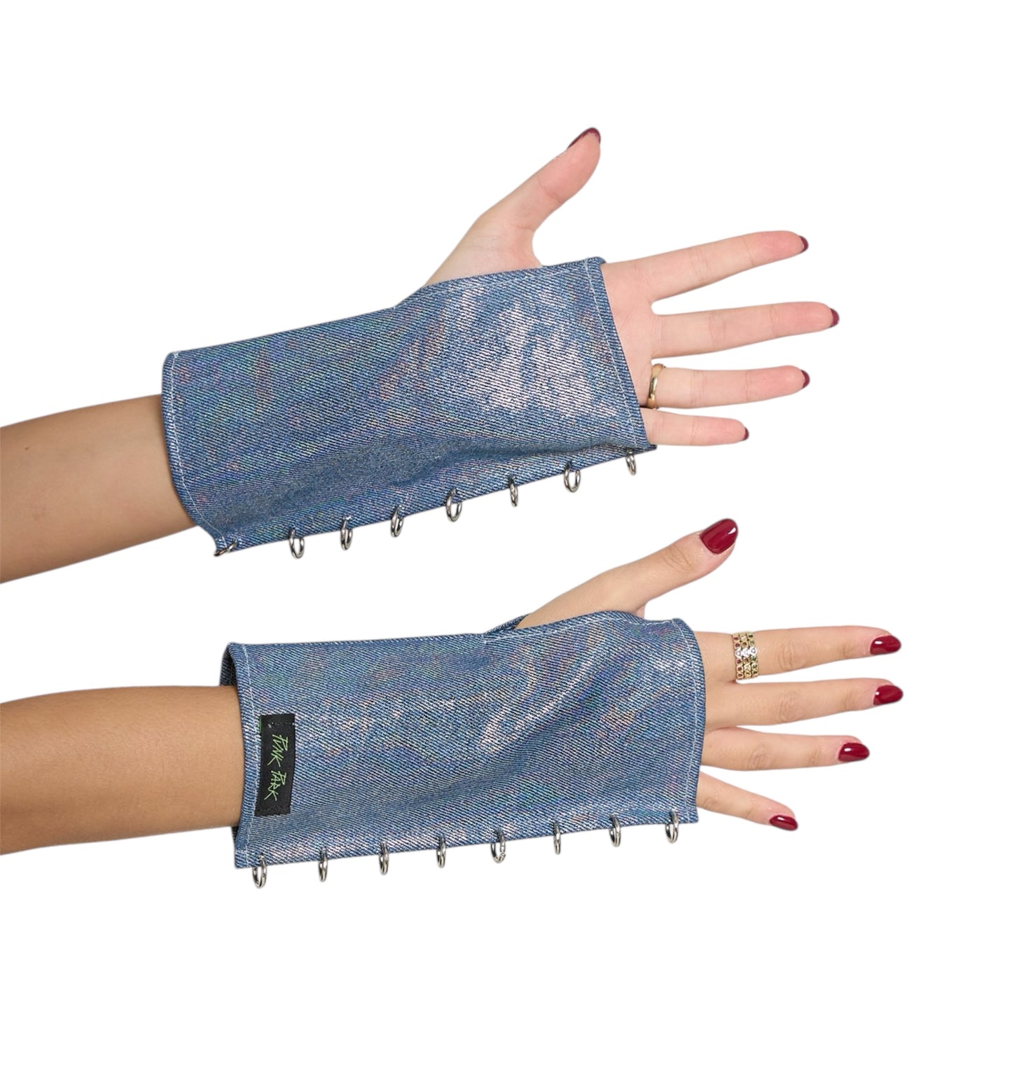 ROCKSTAR Glove - Denim (silver rings)