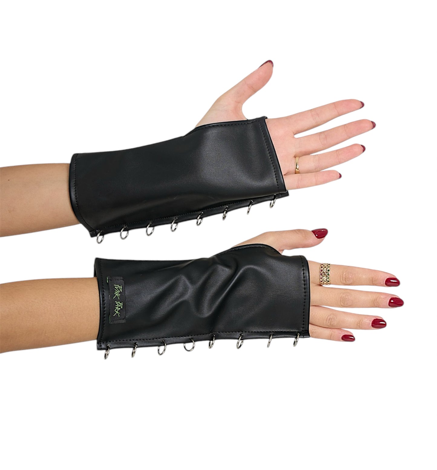 ROCKSTAR Glove - Black (silver rings)